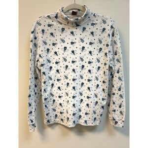 Nut‎ Cracker Blue Angel Blue & White Turtle Neck Long Sleeve Shirt SZ Large